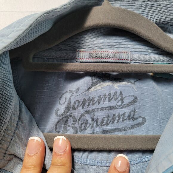 TOMMY BAHAMA Relax Light Blue 100% Cotton Sweatshirt Zip-Up Pullover Men’s Sz L - Picture 3 of 11